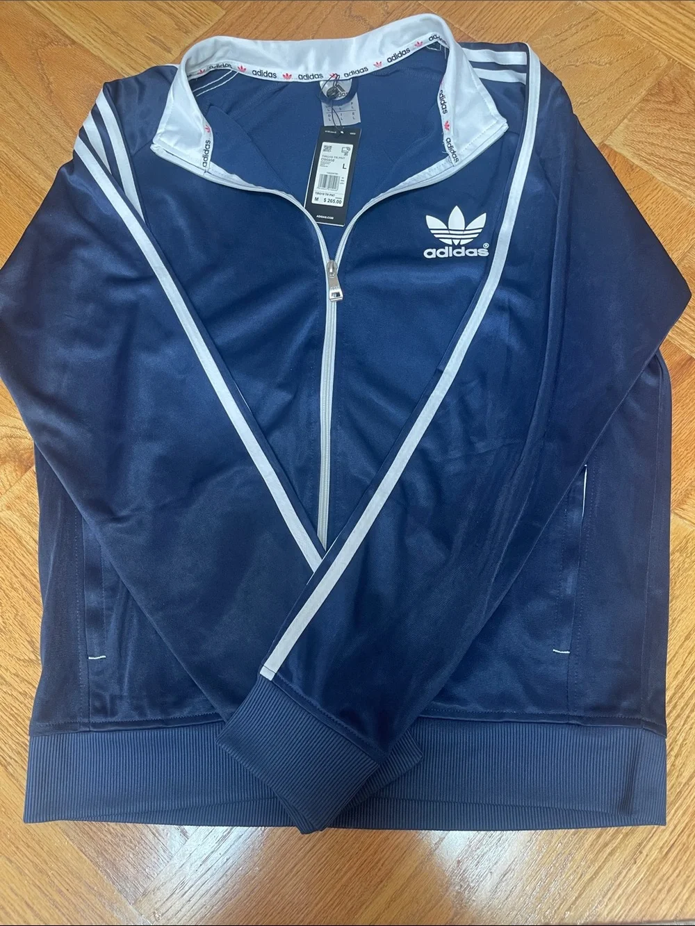 adidas Navy Blue & White Trefoil Track Jacket and Pants Set
